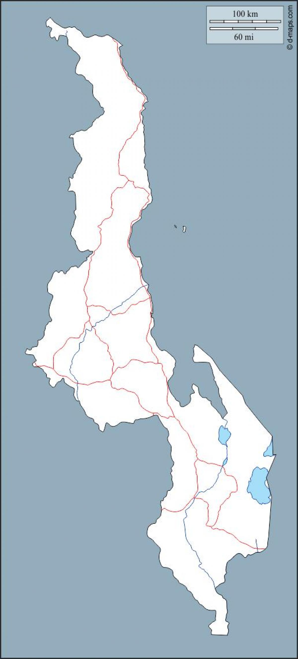 carte du Malawi carte de contour