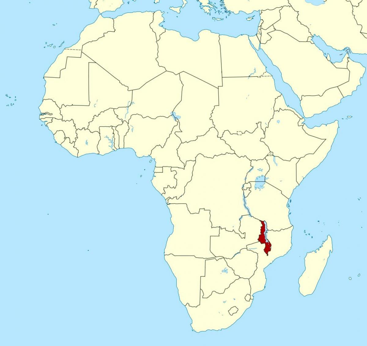 Le Malawi emplacement sur la carte du monde