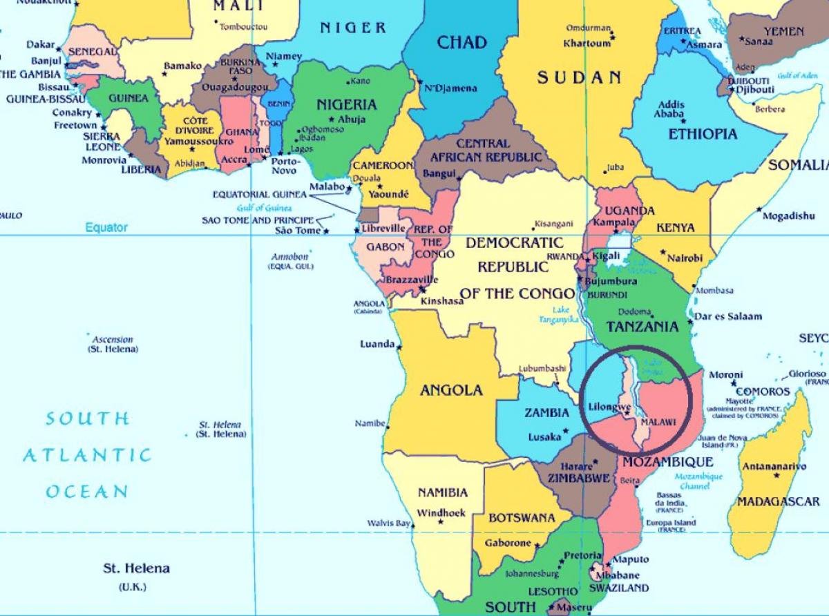 Malawi, pays la carte du monde