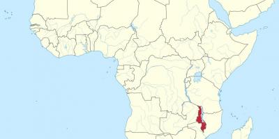 Carte de l'afrique montrant Malawi