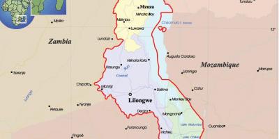 Carte du Malawi politique