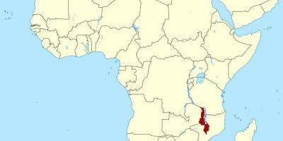 Le Malawi emplacement sur la carte du monde